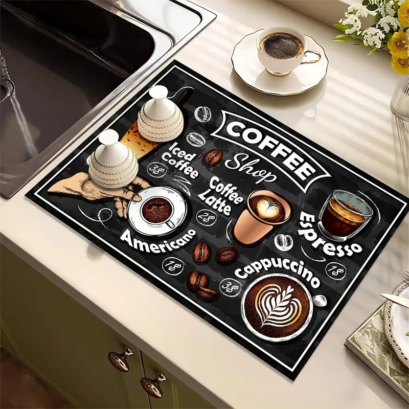 Creative Coffee Print Kitchen  - Bar Mat Rubber review and price