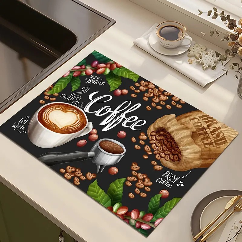 Creative Coffee Print Kitchen  - Bar Mat Rubber review and price