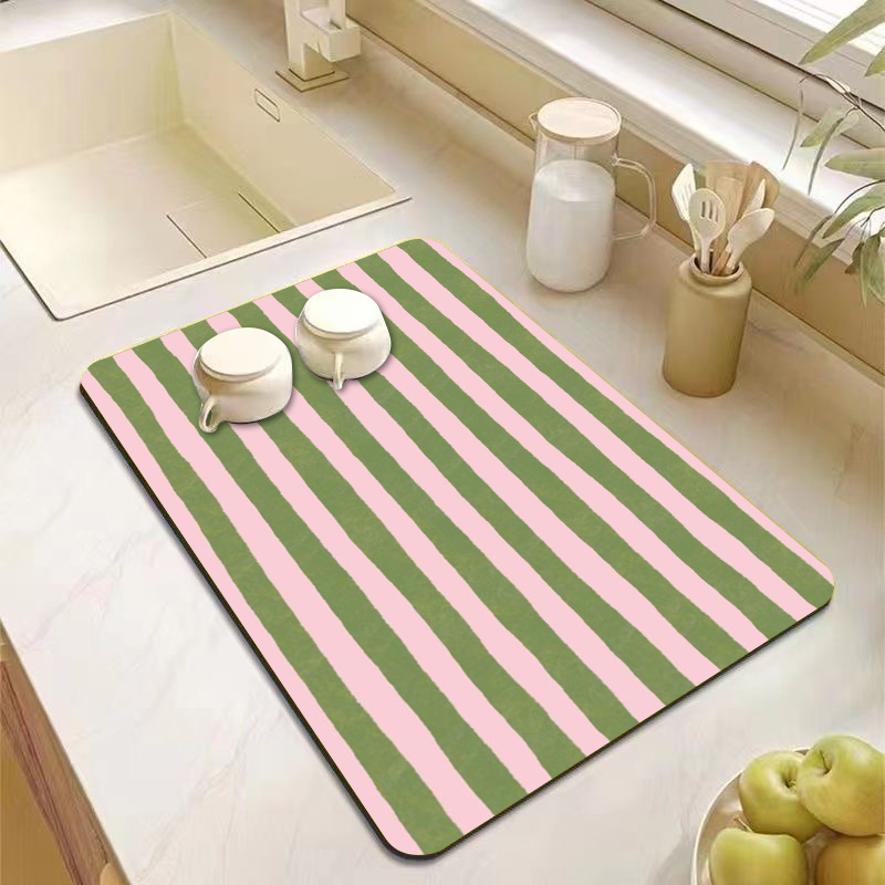 Aesthetic Pink Green Striped K - Bar Mat Rubber review and price