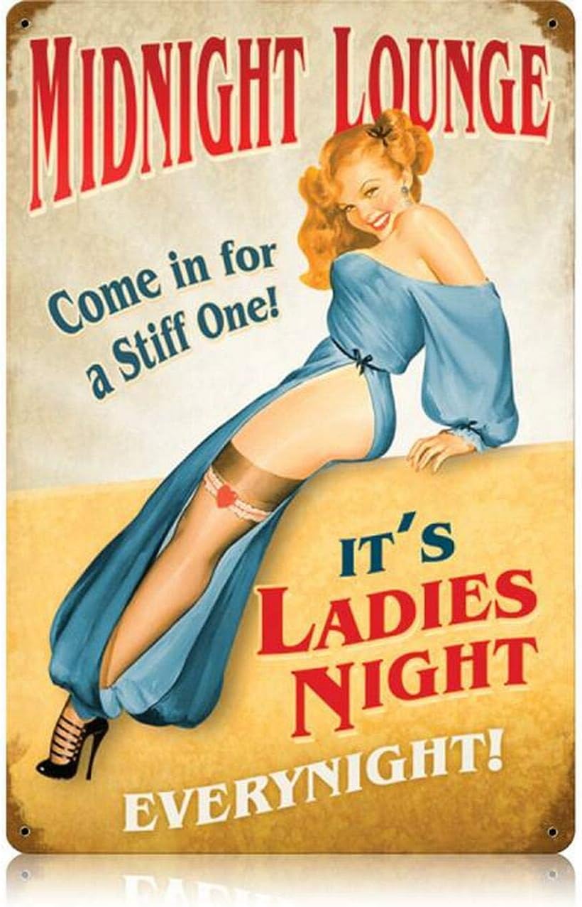 Y1,Vintage Metal Tin Sign Midn - Home Bar Lounge review and price