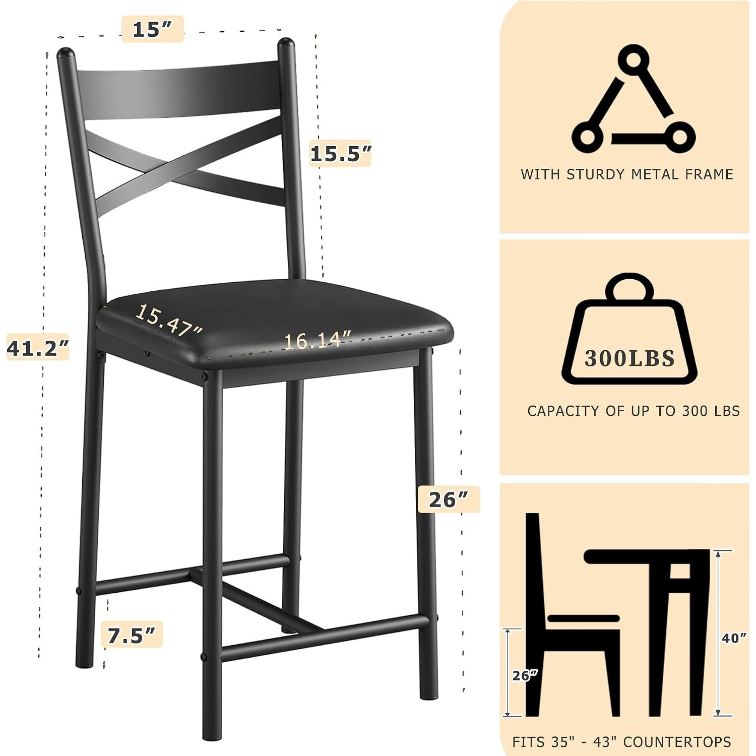 4Pcs 26 Inch Counter Height Ba - Home Bar Lounge review and price