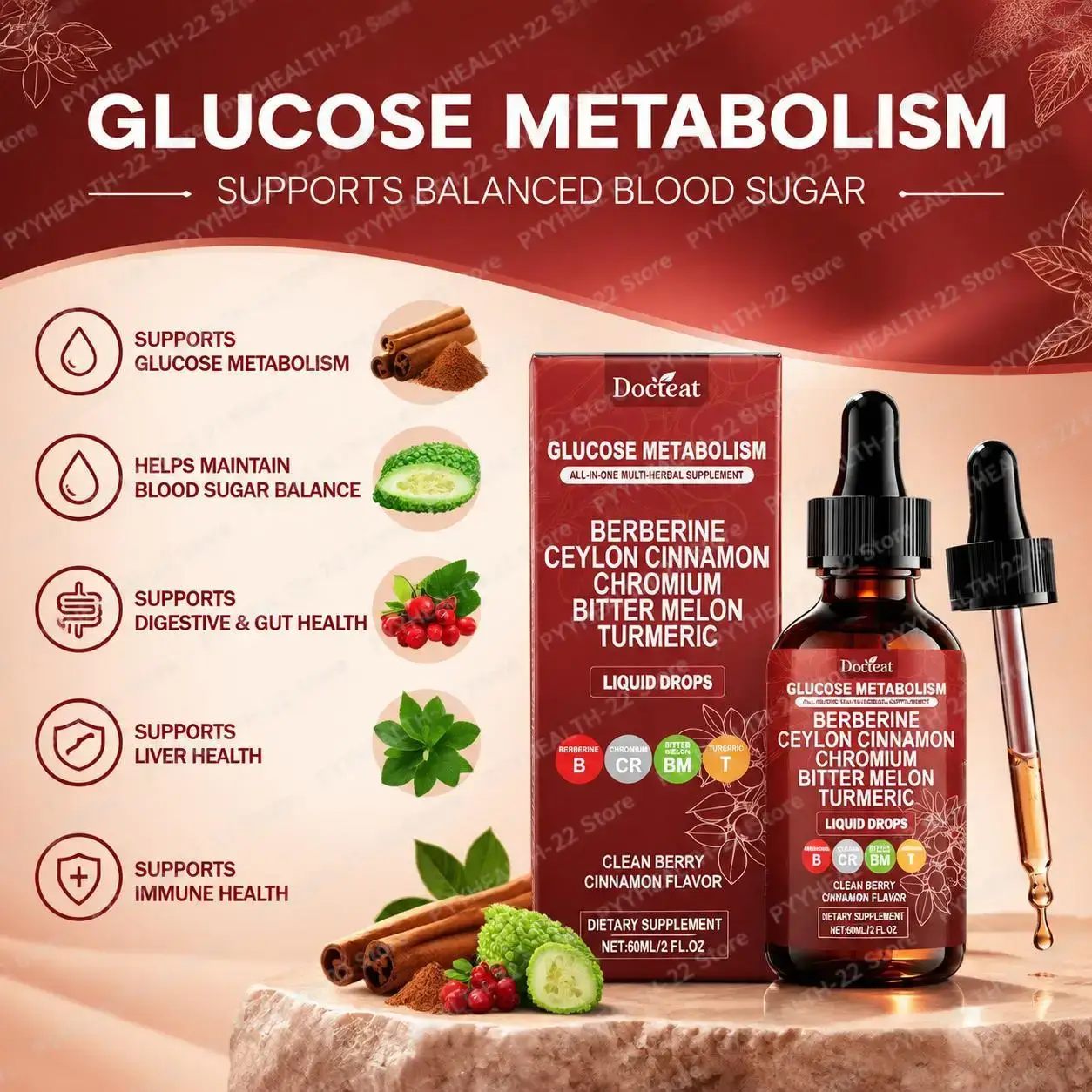 Glucose Metabolism Drops,Healt - Bitters Bottle Set review and price
